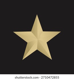 vector gold star icon on dark background
