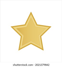 Vector gold star isolated on white background.