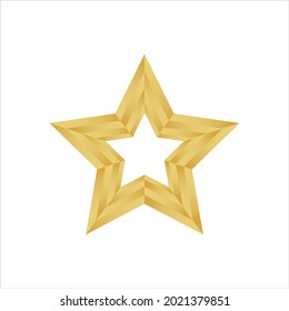 Vektorgoldener Stern einzeln auf weißem Hintergrund.
