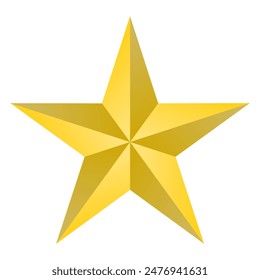Estrella de oro de Vector aislada sobre fondo blanco, apta para premios, adornos de celebración o evaluaciones de calificación. simple estrella de oro simple, también apta para logotipos, símbolos, signos,
