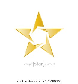 Vector Gold star on white background. Company logo template.