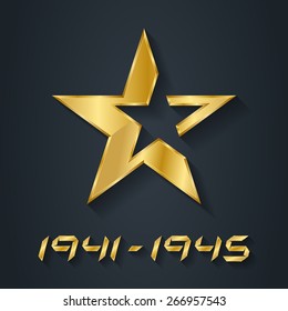 Vector Gold Star for Victory Day and the years of the great Patriotic war.