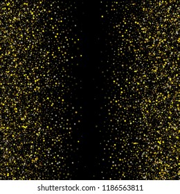 Vector Gold Stars Confetti, Christmas Celebration Background. Bright Sparkles New Year Birthday Party Frame. Trendy Ads Sale Banner Falling Down Gold Stars Tetxure. Premium Glitter Holiday Garland