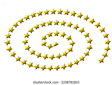 vector gold stars golden five-pointed star arranged in a spiral shape