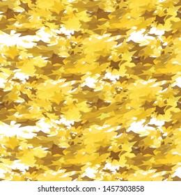 Vector Gold Stars Seamless Pattern on White Background. Yellow Starry Pattern.