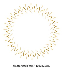 Vector gold sunburst circle. Sunburst golden frame. Burst shape. 