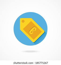 Vector Gold Tag and Euro Sign Icon