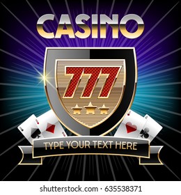 Vector gold template for Casino logotype