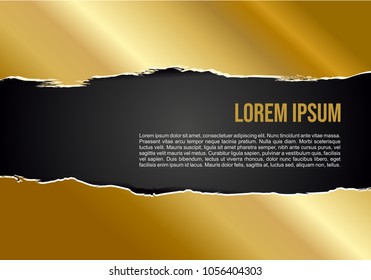 Textura vectorial rota de oro con fondo negro