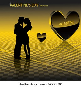 Vector Gold Valentine's