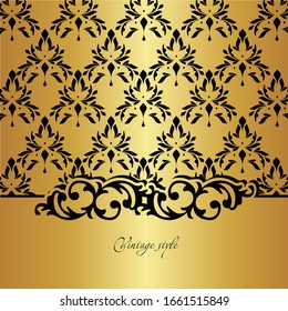 Marco vectorial de estilo vintage dorado. Diseño vectorial en blanco y negro y dorado de lujo