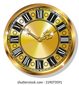 Vector Gold vintage watches isolated on white background