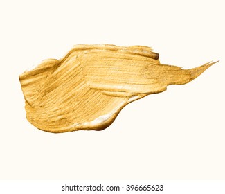 Vector Gold  Watercolor Texture Paint Stain Abstract Illustration on White Background. Shining Glitter Brush Stroke for you amazing design project.