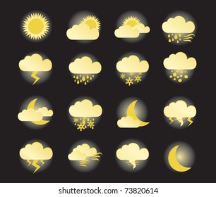 Vector Gold Weather Icon Set