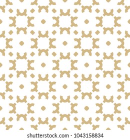 Vector gold and white background. Abstract geometric floral seamless pattern in oriental style. Asian traditional motif. Luxury ornamental texture, repeat tiles. Golden design for decor, fabric, cloth