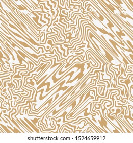 Vector gold and white colored seamless pattern. Modern stylish texture with smooth natural maze. Repeating abstract tileable background. Compound organic shapes. Trendy surface design.