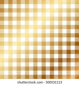 Vector gold and white gingham seamless pattern