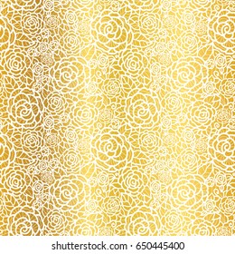 Vector gold white lace roses seamless repeat pattern background. Great for wedding or bridal shower decor, invitations, gifts. Surface pattern design.