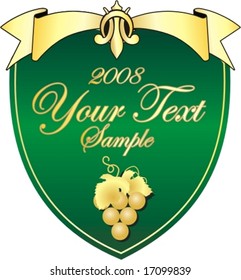 vector gold wine label