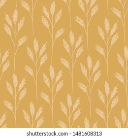 Vector Gold Yellow Abstract Grass Repeat Pattern