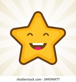 Vector gold yellow smiling character cartoon icon