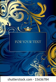 Vector gold-blue abstract background