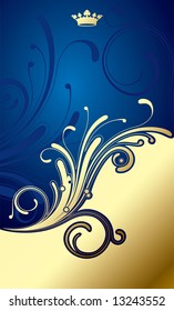 Vector gold-blue classic background