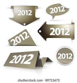 Vector golden 2012 Labels, Aufkleber, Zeiger, Tags für Ihre (Web-)Seite