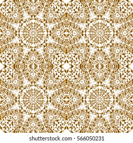Vector Golden Abstract Kaleidoscope Triangles Grunge Foil Texture Seamless Pattern Background. Great for elegant gold fabric, cards, wedding invitations, wallpaper, floor, kitchen tile.