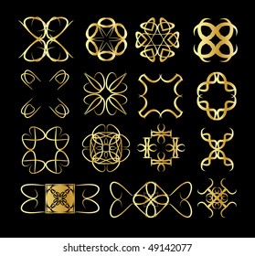 vector golden abstract patterns