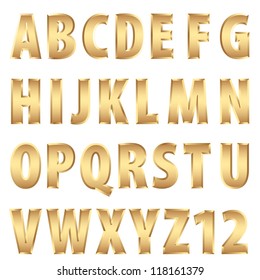 Vector Golden Alphabet