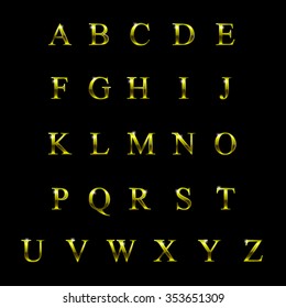 vector golden alphabet