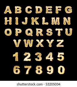 alfabeto dourado vetorial