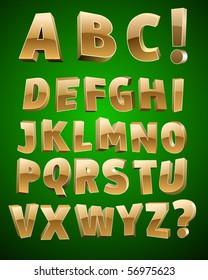 vector golden alphabet