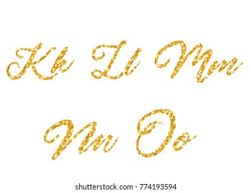 Vector golden alphabet.