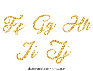 Vector golden alphabet.