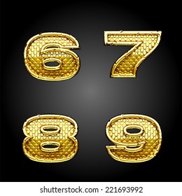 vector golden alphabet letters set