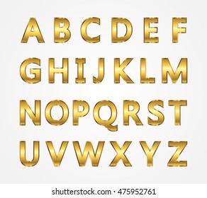 Vector golden alphabet.Golden letters design.