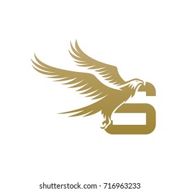 Vector Golden American Eagle Letter S Logo