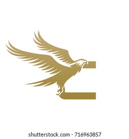 Vector Golden American Eagle Letter C Logo