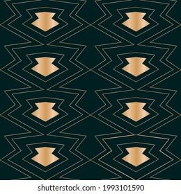 Flechas de oro vectoriales arte deco sin fisuras