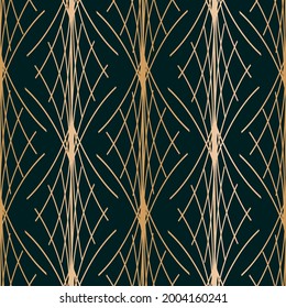 Vector golden arrows art deco seamless pattern