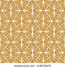 Vector Golden Art Deco Style Seamless Pattern. Abstract Ornament Background.