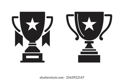 Vector Golden Award For Winner Icons. Trophy Icon Set
