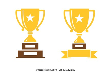 Vector Golden Award For Winner Icons. Trophy Icon Set