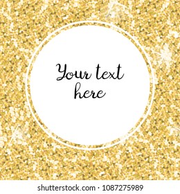 vector golden background banner with round frame 