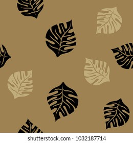 vector, Golden background, black leaf, Golden leaf, pattern