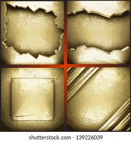 Vector golden background set
