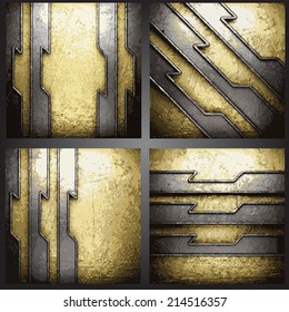 Vector golden background set