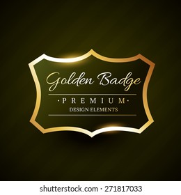 ilustración de diseño de etiqueta de placa de oro vectorial